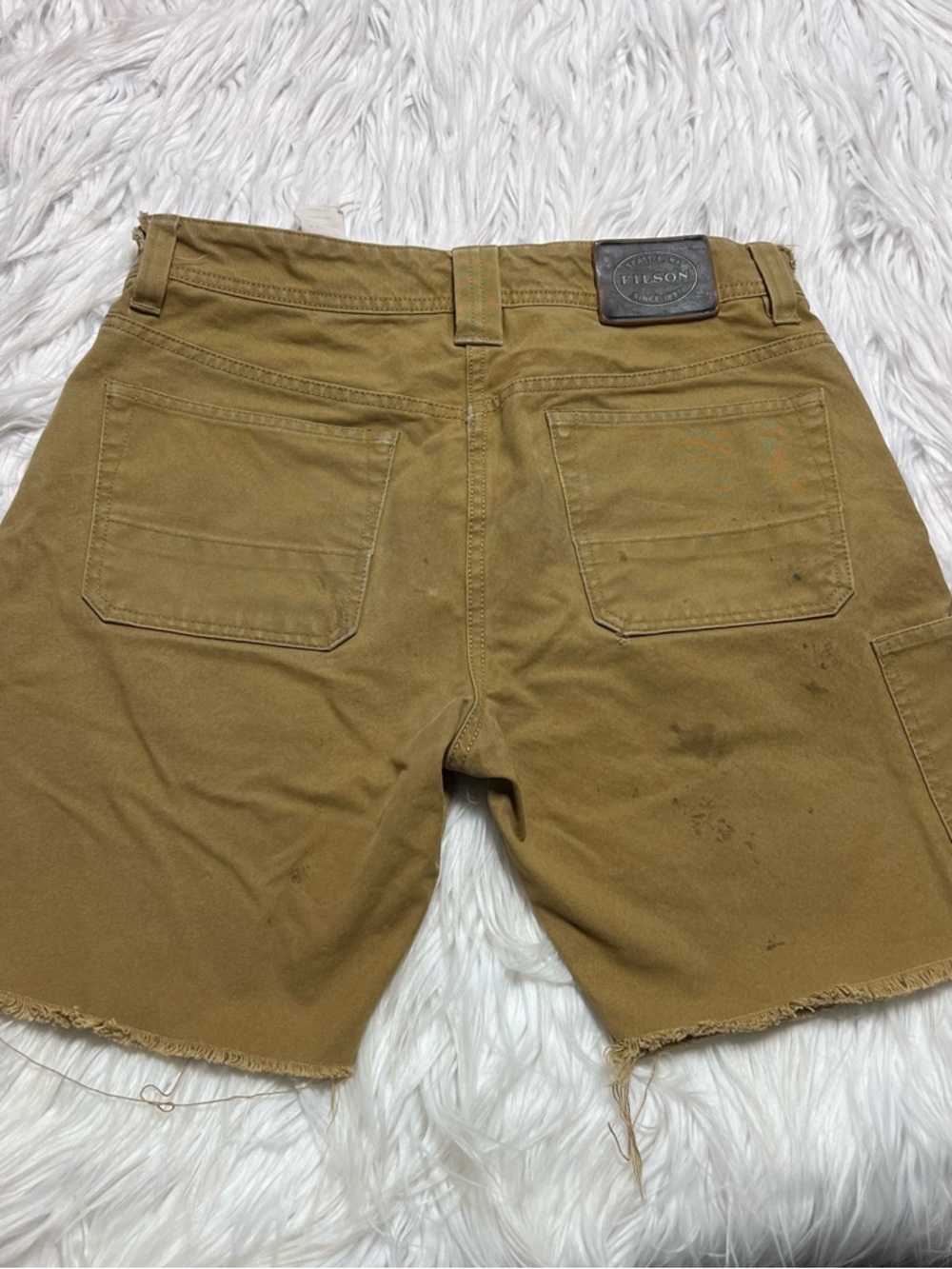 Filson Tan Cargo cutoff Work Shorts